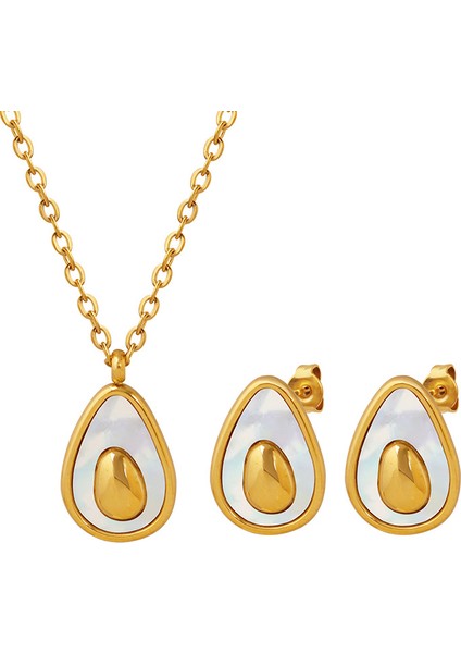 YUANYINGP261 Altın Avokado Şeklinde Kadın Takı Seti (Yurt Dışından)