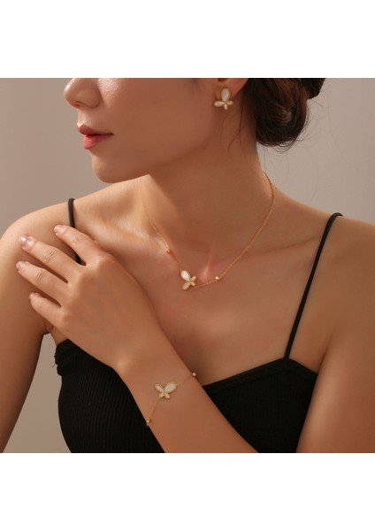 YUANYINGTXP046 Altın Işlemeli Deniz Kabuğu Kelebek Kolye Kadın Takı Seti (Yurt Dışından) fiyatları