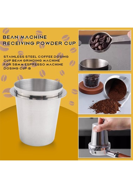 Paslanmaz Çelik Kahve Dozlama Fincan Fasulye Öğütme Makinesi 58MM Espresso Makine Dozu Fincan-B (Yurt Dışından) fırsatları