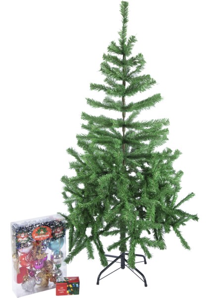 Yılbaşı Lüks Yeşil Çam Ağacı 150 cm – 320 Dal – Demir Ayaklı - Karışık Lüks Lüs Paketi - LED Işık fiyatları