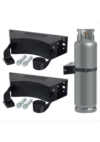 2pcs Propan Tank Tutucusu Propan Tank Montaj Gaz Silindiri Tutucu Vidalar ve Güvenlik Zinciri Desteklenen 4-12 Inç (Siyah) (Yurt Dışından) fiyatları