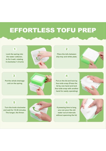 Tofu Press, Ayarlanabilir Tofu Pres Bulaşık Makinesi Güvenli, Damla Tepsisi ile Büyük Vegan Tofu Presser Drenajı, Hızla Çıkarma (Yurt Dışından) indirimleri