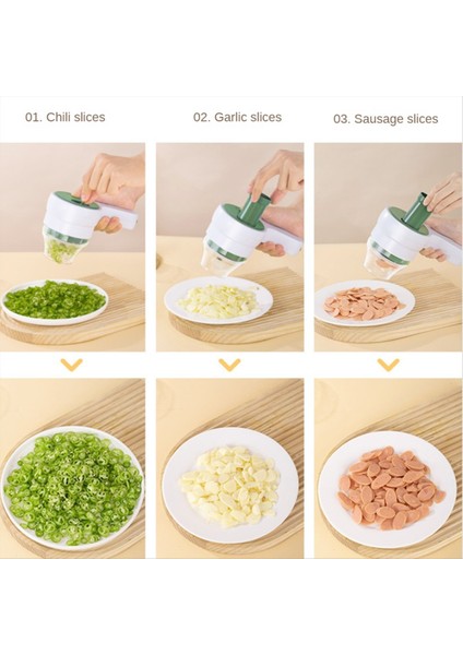 2 In1 Gıda Işleyicisi Elektrikli Sebze Dilim /helikopter Çok Fonksiyonlu Ev Mutfak Sarımsak Makinesi (Yurt Dışından)