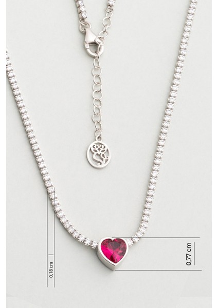 Fuşya Işıltısı 18 Ayar Beyaz Altın Kaplama 45 cm Gümüş Su Yolu Kolye modelleri