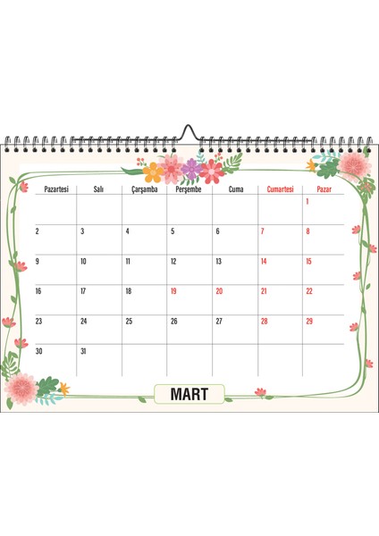 2026 Aylık Defter ve Duvar Planlama-A4 Ebat ve Spiralli modelleri