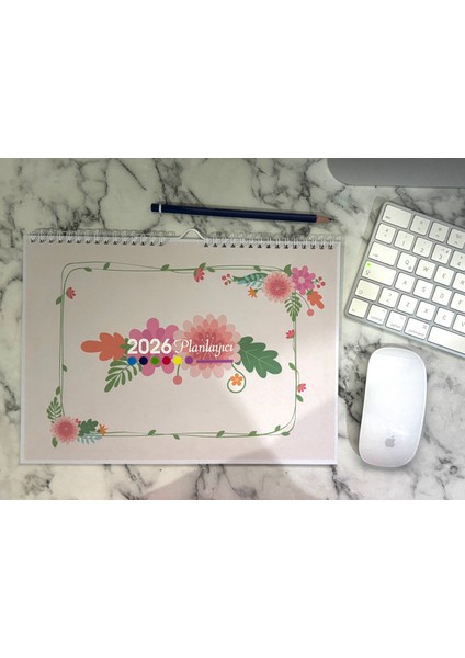 2026 Aylık Defter ve Duvar Planlama-A4 Ebat ve Spiralli