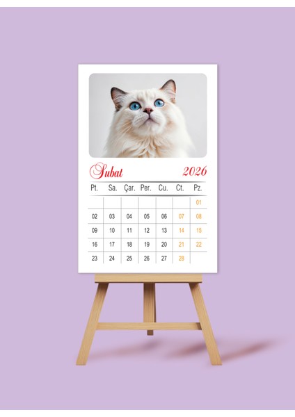 2026 10X15 cm Kedi Temalı (Cat) Masa Takvimi Mini Şövaleli fiyatları