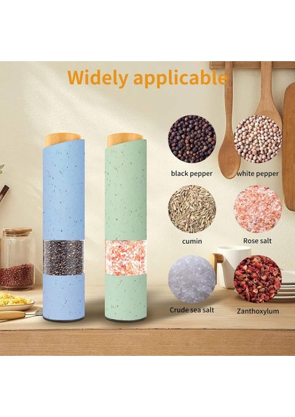 2 Pcs Elektrik Tuz ve Karabiber Öğütücü Ayarlanabilir Kaba Pille Destekli LED Işık ile Otomatik Çalışma (Yurt Dışından) indirimleri