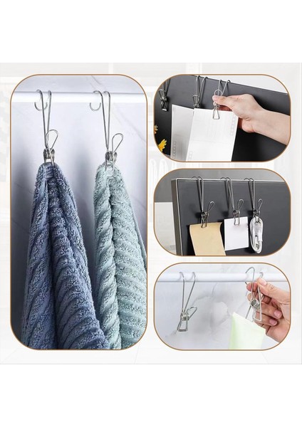 Paslanmaz Çelik Bağlayıcı Klipsler, Kancalı Paslanmaz Çelik Mandallar, Mutfak ve Banyo Için Evrensel Metal Klipsler (Yurt Dışından) indirimleri