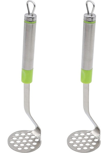 2pcs Paslanmaz Çelik Sarımsak Pres Patates Köfte Kitchen Gadget Çok Fonksiyonlu Manuel Masher Yeşil (Yurt Dışından)