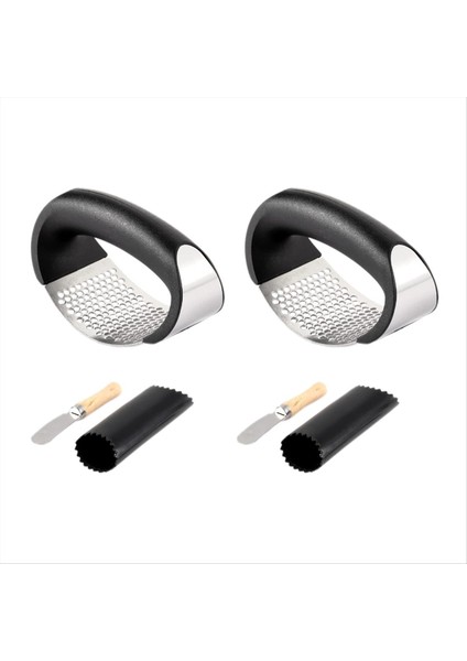 Paslanmaz Çelik Manuel Sarımsak Pres Seti Ev Mutfak Aletleri Verimli ve Basit Sarımsak Pres (Yurt Dışından)