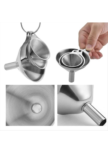 Şişeleri Doldurmak Için Huniler 3 Adet Paslanmaz Çelik Mini Mutfak Huni, Uçucu Yağları Aktarmak Için Set Huniler Sıvı (Yurt Dışından) modelleri
