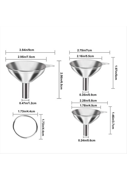 Şişeleri Doldurmak Için Huniler 3 Adet Paslanmaz Çelik Mini Mutfak Huni, Uçucu Yağları Aktarmak Için Set Huniler Sıvı (Yurt Dışından) indirimleri