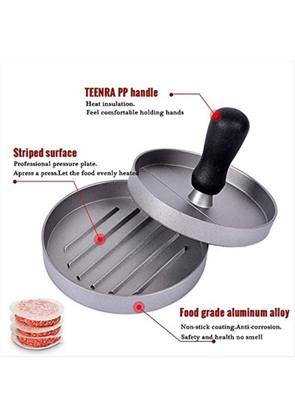 12CM Yuvarlak Burger Pres Hamburger Maker Alaşımlı Hamburger Kalıpları Form Pres Alüminyum Et Sesle Araçlar (Yurt Dışından) modelleri