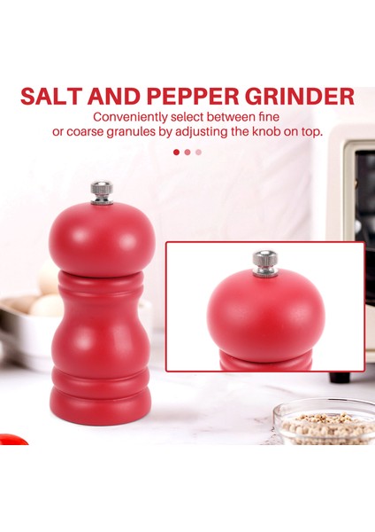 Ahşap Tuz ve Karabiber Öğütücü Set Manuel Biber Tuz Değirmeni Taraka, Ayarlanabilir Kaba Kırmızı ile Maden Ahşap (Yurt Dışından) modelleri