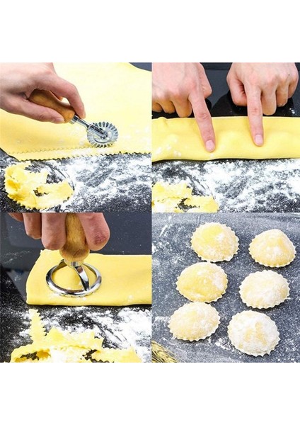 Ravioli Makarna Kesici Seti, Ravioli, Makarna, Köplü Lazanya, Pierogi Için Ahşap Saplı Ravioli Damga Yapıcısı (Yurt Dışından) modelleri