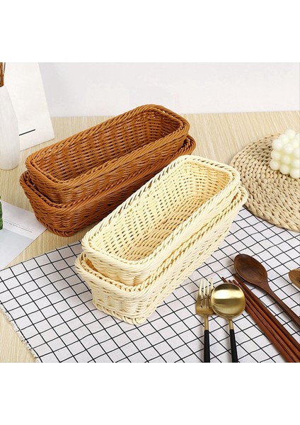 Plastik Rattan Dokuma Sepet Kaşık Çatal Bıçak Yemek Çubukları Depolama Tahsilası Organizer Mutfak Çatal Teşheri Tutucu A (Yurt Dışından) modelleri