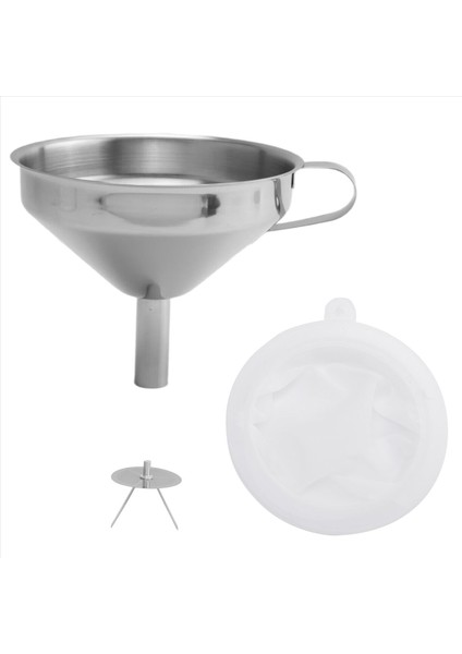 5.1 Inç 304 Paslanmaz Çelik Mutfak Hunisi, Sıvı Aktarmak Için 200 Örgü Gıda Filtresi Süzgeç, Yağ, Reçel Yapmak (Yurt Dışından)