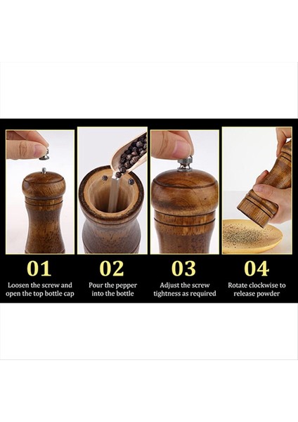 Biber Öğütücü - Biber Değirmeni, Biber Öğütücü, Deniz Tuzu Öğütücü, Ahşap Biber Değirmeni Öğütücü Ayarlanabilir 2pcs S (Yurt Dışından) fiyatları