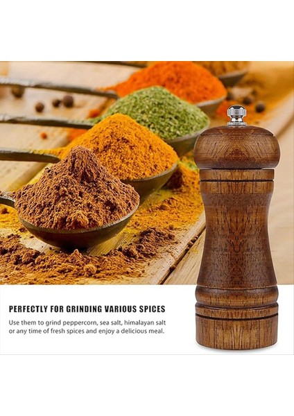 Biber Öğütücü - Biber Değirmeni, Biber Öğütücü, Deniz Tuzu Öğütücü, Ahşap Biber Değirmeni Öğütücü Ayarlanabilir 2pcs S (Yurt Dışından) indirimleri