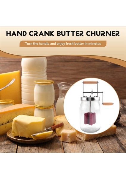 El Krank Tereyağı Churner Manuel Tereyağı Üreticisi Krem ​​mikser Silikon Gıda Karıştırma Aleti Mason Kavanoz Mutfak Aksesuarları 1l (Yurt Dışından) fırsatları