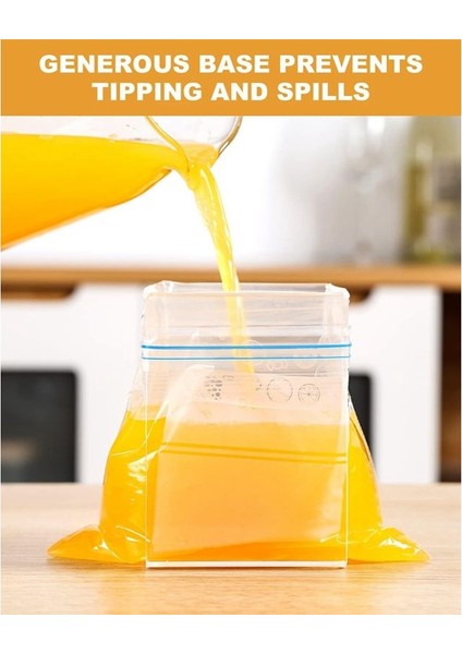 Fermuar Kapatma Torbası Tutucu, Yiyecek Hazırlık Çantası Doldurucu Dondurucu Çantası Standı Için Bol Raf Tutucu, Hem Quart Hem De Galonla Geliyor (Yurt Dışından) fiyatları