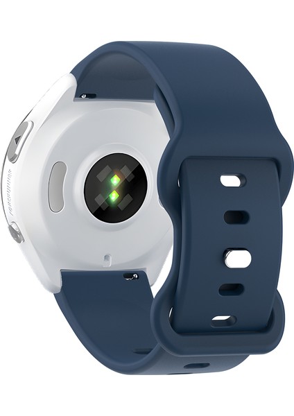 Evrensel 18 mm Düz Renkli Silikon Kayış Şeklinde Tokalı Akıllı Saat Kayışı - Gece Mavisi (Yurt Dışından)