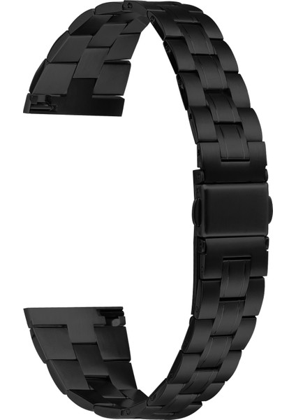 Xiaomi Watch Color Ultra Ince Moda Saat Kayışı 3 Boncuklu Paslanmaz Çelik Bant-Siyah (Yurt Dışından)