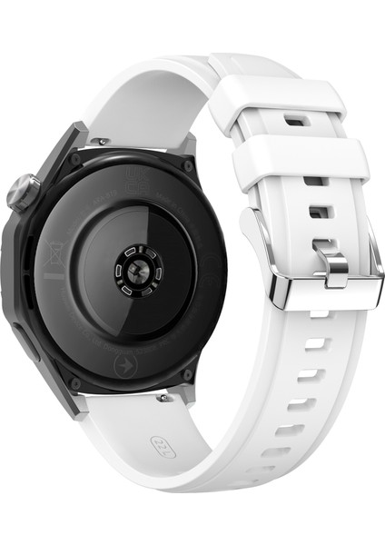 Xiaomi Watch S4 Sport/redmi Watch 5 Active Saat Bandı Için Gümüş Tokalı 22 mm Silikon Kayış - Beyaz (Yurt Dışından)