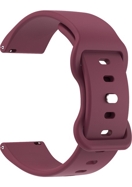 Evrensel 18 mm Düz Renkli Silikon Kayış Şeklinde Tokalı Akıllı Saat Kordonu - Şarap Kırmızısı (Yurt Dışından) fiyatları