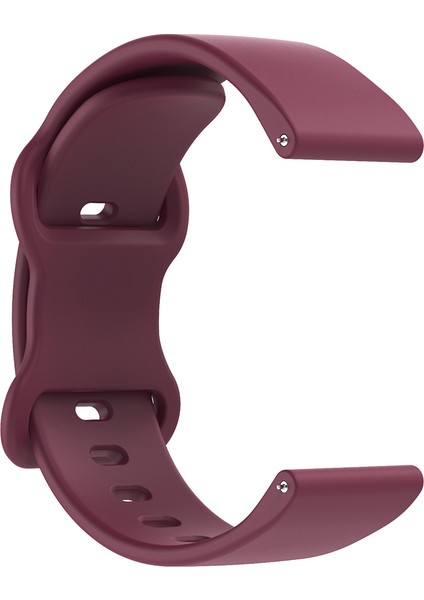 Evrensel 18 mm Düz Renkli Silikon Kayış Şeklinde Tokalı Akıllı Saat Kordonu - Şarap Kırmızısı (Yurt Dışından) modelleri