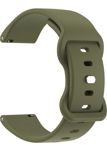 Evrensel 18 mm Düz Renkli Silikon Kayış Şeklinde Tokalı Akıllı Saat Kordonu - Ordu Yeşili (Yurt Dışından) fiyatları