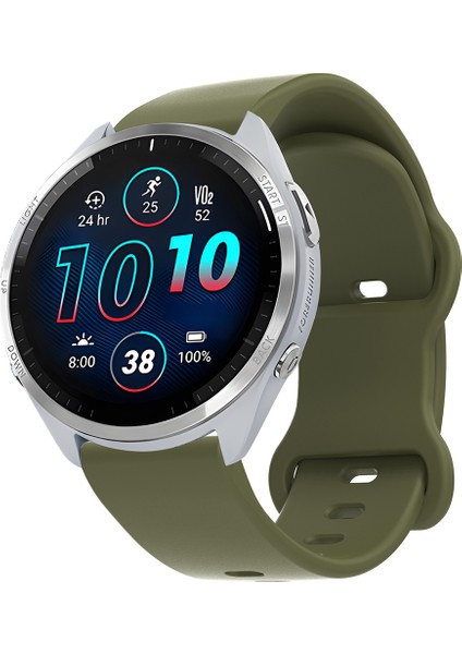 Evrensel 18 mm Düz Renkli Silikon Kayış Şeklinde Tokalı Akıllı Saat Kordonu - Ordu Yeşili (Yurt Dışından) fırsatları