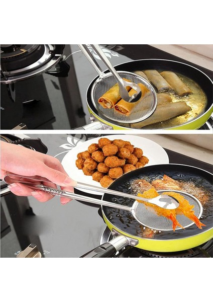 2 In1 Filtre Kaşık Klipsli Barbekü Filtresi, Paslanmaz Çelik Mutfak Maşaları Filtre Kaşık Klipsli Hotm Tong Gıda Klipsi (Yurt Dışından) fırsatları
