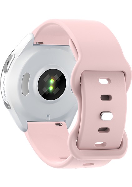 Evrensel 18 mm Düz Renkli Silikon Kayış Şeklinde Tokalı Akıllı Saat Bandı - Pembe (Yurt Dışından)