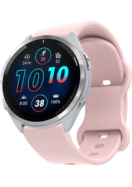 Evrensel 18 mm Düz Renkli Silikon Kayış Şeklinde Tokalı Akıllı Saat Bandı - Pembe (Yurt Dışından) fırsatları