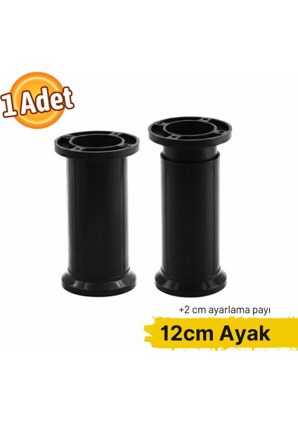 Plastik Ayak Dolap Mobilya Tezgah Yükseltici Yükseltme Ayağı Ayarlanabilir 1 Adet 12 cm Siyah fiyatları