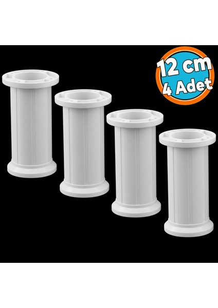 Mobilya Tezgah Dolap Yükseltici Yükseltme Ayağı Ayarlanabilir Plastik Ayak 4 Adet 12 cm Beyaz