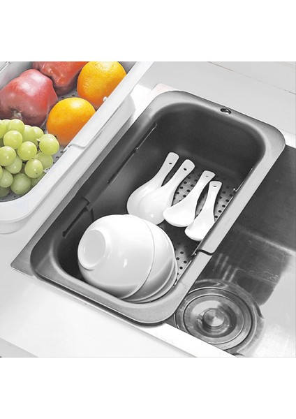 Lavabonun Üzerine Uzatılabilen Meyve ve Sebze Filtre Sepeti Bir Bulaşık Makinesi ile Yıkanabilir. (Yurt Dışından) indirimleri