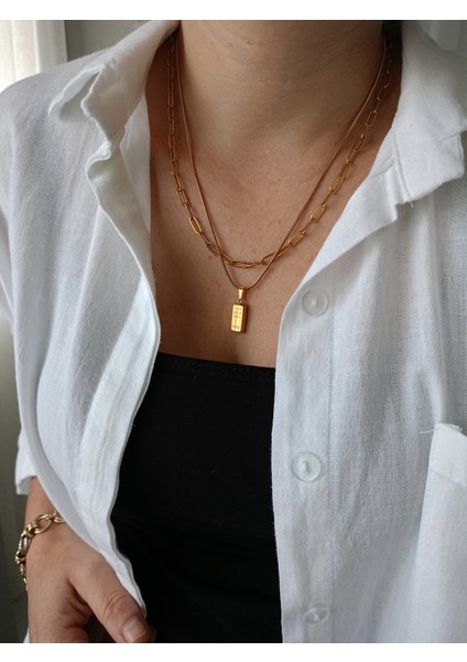 Lente Aksesuar Çelik Yılan Zincir Külçe Kolye Trend Kadın Takı Trend Kolye fiyatları