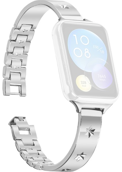 Xiaomi Akıllı Bileklik 8 Pro Yedek Kayış Metal Saat Kayışı Kar Tanesi Desenli, Gümüş (Yurt Dışından)