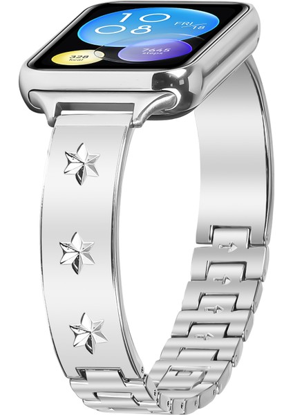 Xiaomi Akıllı Bileklik 8 Pro Yedek Kayış Metal Saat Kayışı Kar Tanesi Desenli, Gümüş (Yurt Dışından) modelleri