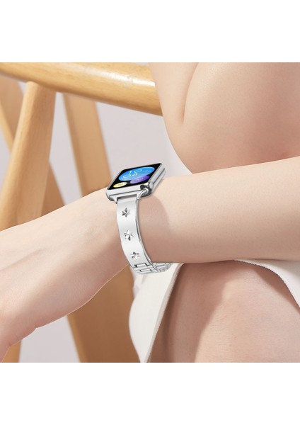 Xiaomi Akıllı Bileklik 8 Pro Yedek Kayış Metal Saat Kayışı Kar Tanesi Desenli, Gümüş (Yurt Dışından) indirimleri