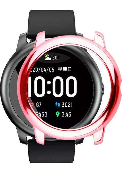 Xiaomi Haylou Solar LS05-PEMBE Için Pc Elektroliz Kaplama Sert Kılıf Darbeye Dalı Akıllı Saat Çerçeve Kapağı (Yurt Dışından)