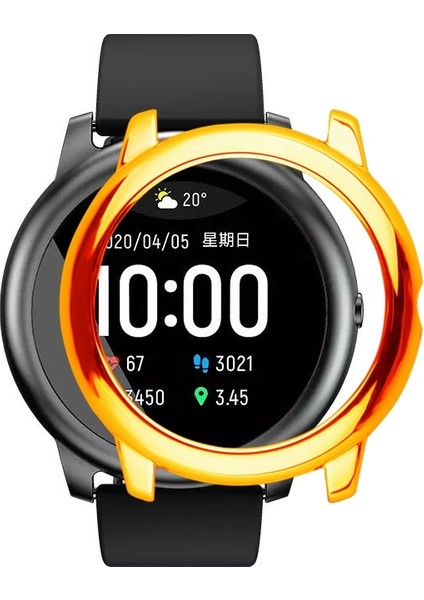 Xiaomi Haylou Solar LS05-GOLD Için Pc Elektroliz Kaplama Sert Kılıf Darbeye Dalı Akıllı Saat Çerçeve Kapağı (Yurt Dışından)