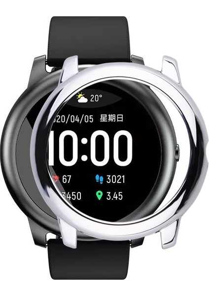 Xiaomi Haylou Solar LS05-GÜMÜŞ Için Pc Elektroliz Sert Kılıf Darbeye Dalı Akıllı Saat Çerçeve Kapağı (Yurt Dışından)