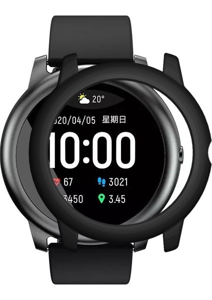 Xiaomi Haylou Solar LS05-SIYAH Için Pc Elektrolizle Kaplanmış Sert Kılıf Darbeye Dalı Akıllı Saat Çerçeve Kapağı (Yurt Dışından)