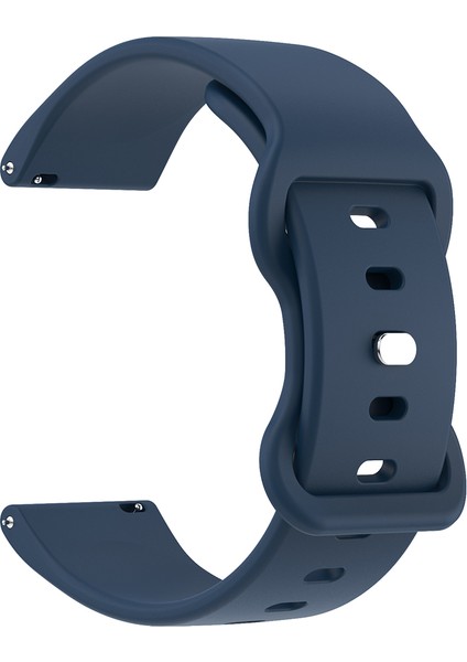 Evrensel 22 mm Silikon Saat Kayışı Düz Renk Şeklinde Tokalı Yedek Bant - Gece Mavisi (Yurt Dışından) modelleri