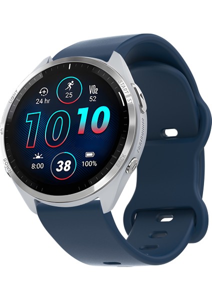 Evrensel 22 mm Silikon Saat Kayışı Düz Renk Şeklinde Tokalı Yedek Bant - Gece Mavisi (Yurt Dışından) indirimleri