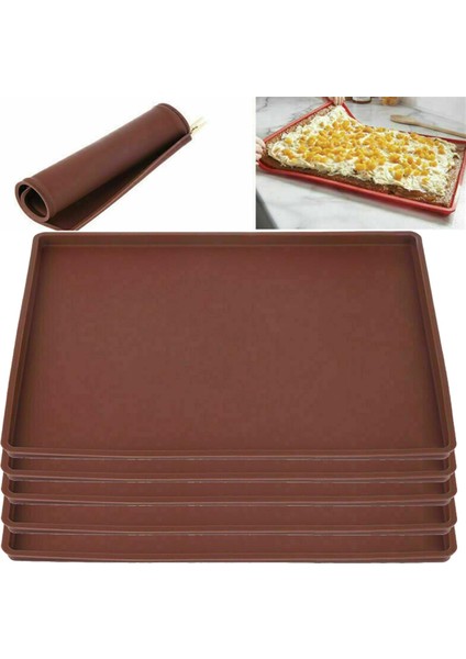 Dehidratör Tepsileri, 5 Paket, Yapışmaz Silikon, Sarsıntılı, Meyve, Et, Otlar, Sebzeler, Krakerler Için Yeniden Kullanılabilir (Yurt Dışından)